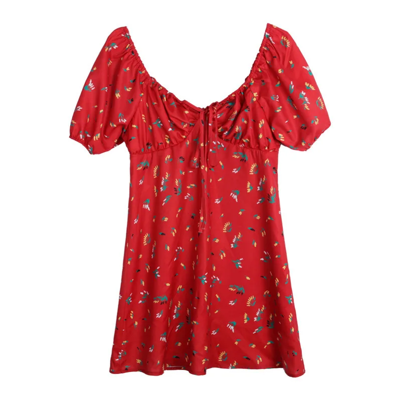 2020 Vintage Red Floral Mini Dress Women Casual Sexy Flower Printed V-Neck Puff Sleeve Woman Summer Dresses Short for Clothing
2020 Vintage Red Floral Mini Dress Women Casual Sexy Flower Printed V-Neck Puff Sleeve Woman Summer Dresses Short for Clothing