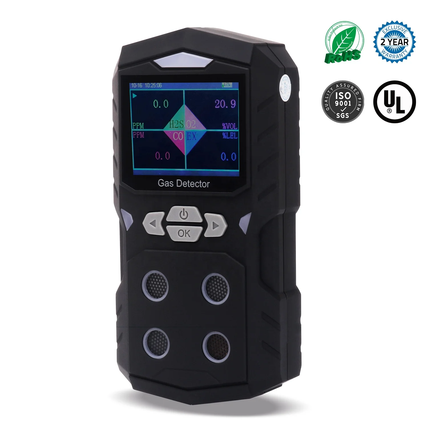 Портативный Газовый Детектор 4 в 1, портативный мульти-детектор утечки газа (CO H2S O2 Ex), анализатор биогаза
Портативный Газовый Детектор 4 в 1, портативный мульти-детектор утечки газа (CO H2S O2 Ex), анализатор биогаза