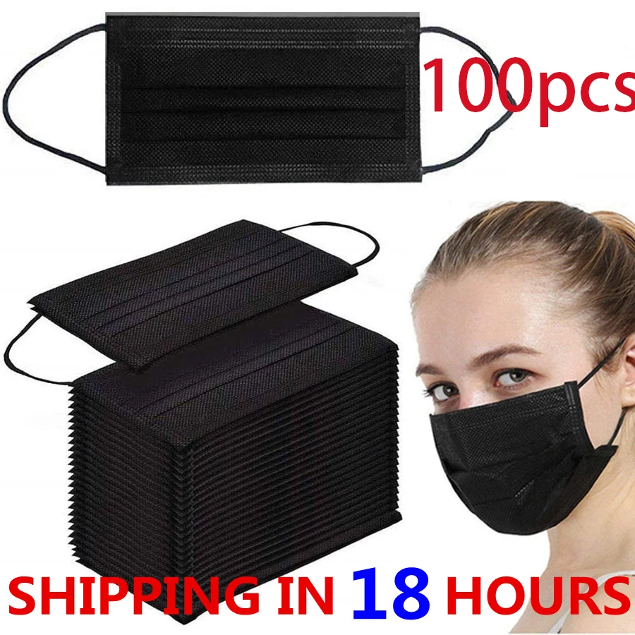 100 Pcs Masks Disposable 3-layer Anti-Dust Mouth Mascarillas Non Woven Meltblown Cloth Masks Elastic Ear Loop Black Face Mask
100 Pcs Masks Disposable 3-layer Anti-Dust Mouth Mascarillas Non Woven Meltblown Cloth Masks Elastic Ear Loop Black Face Mask