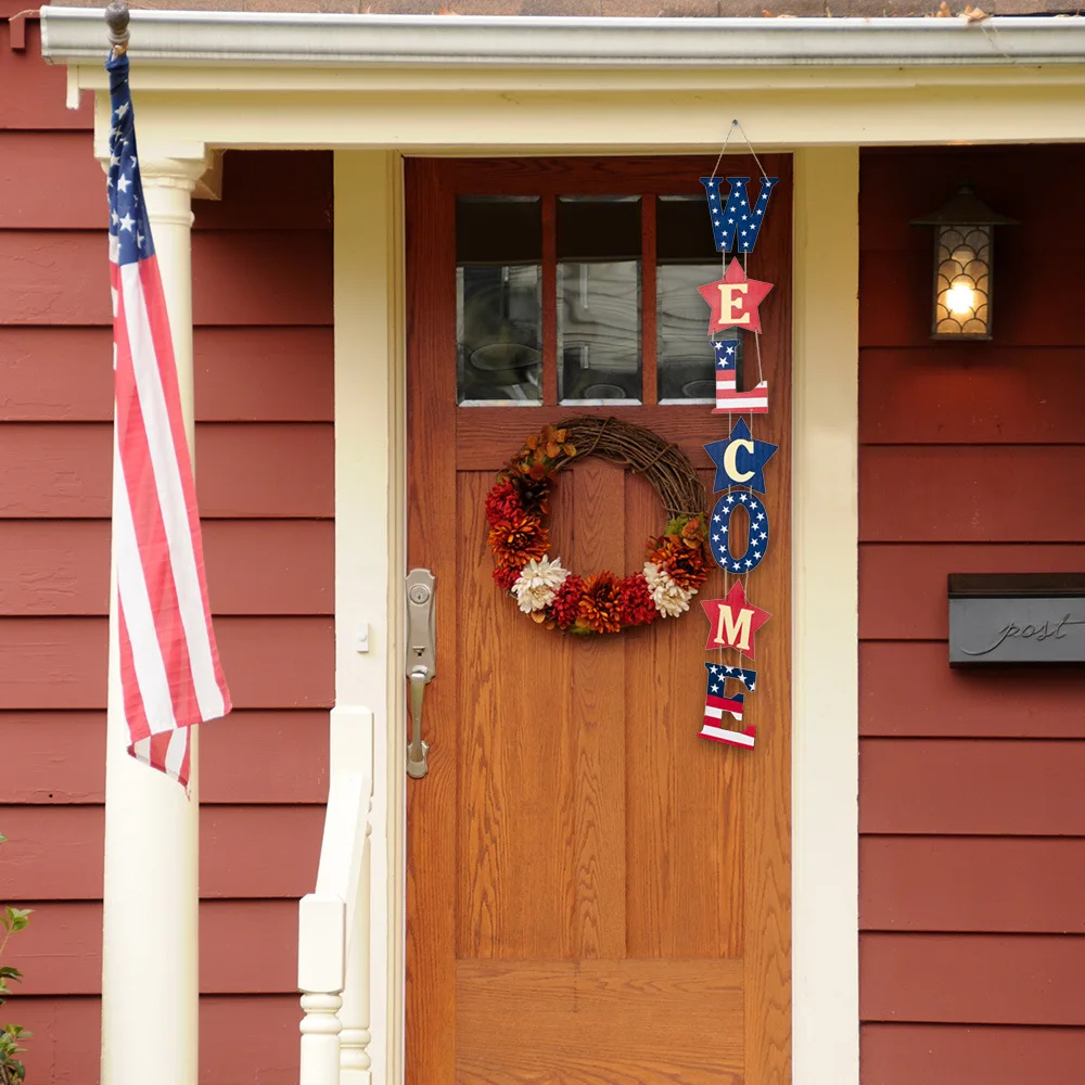 American Independence Day Wooden Pendant Welcome Letter Hanging Ornament National Day Door Window Hotel Decoration
American Independence Day Wooden Pendant Welcome Letter Hanging Ornament National Day Door Window Hotel Decoration
