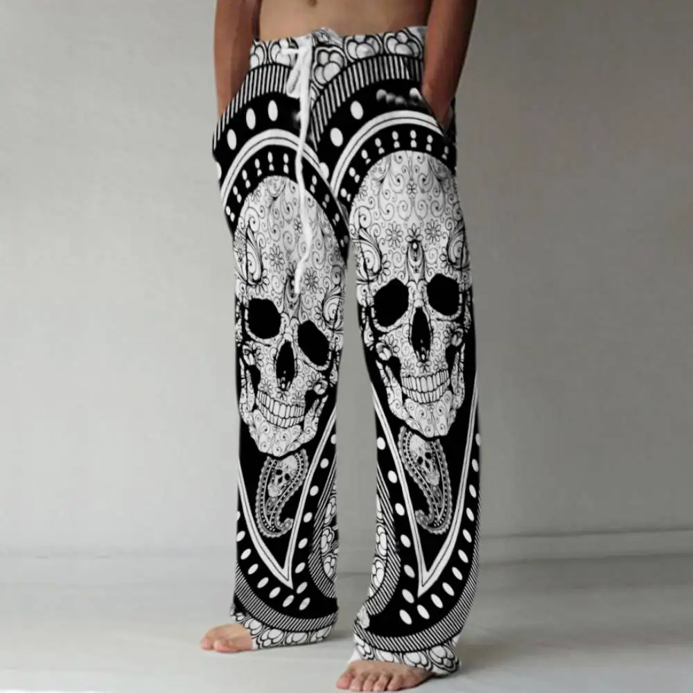 Rosetic Men's Casual Pants Gothic Flower Print Lace-Up Full Length Straight Loose Long Trousers Summer Wide Leg Pants Fashion
Rosetic Men's Casual Pants Gothic Flower Print Lace-Up Full Length Straight Loose Long Trousers Summer Wide Leg Pants Fashion