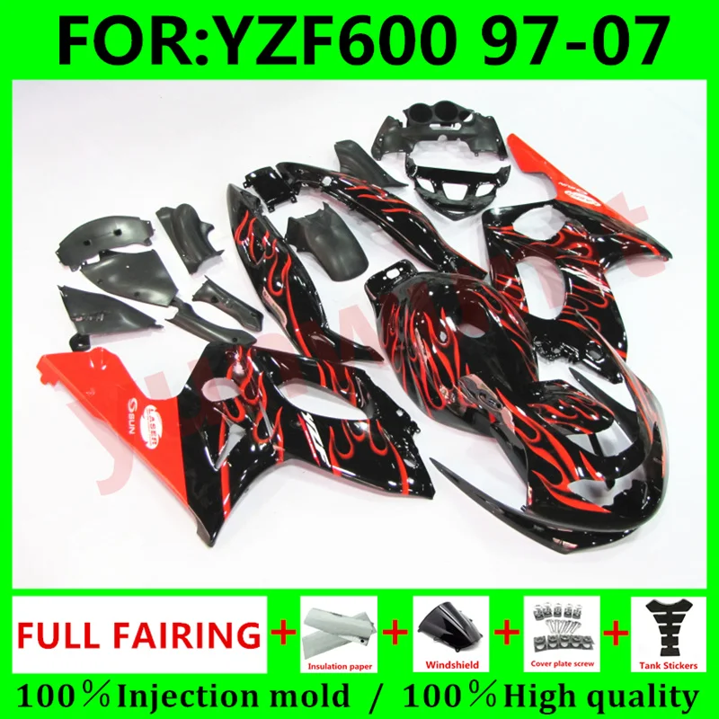 Motorcycle Injection ABS Kit Fairings For Yamaha YZF 600 1997-2007 YZF600 97 99 00 03 04 05 07 bodywork Fairing Set red flame
Motorcycle Injection ABS Kit Fairings For Yamaha YZF 600 1997-2007 YZF600 97 99 00 03 04 05 07 bodywork Fairing Set red flame