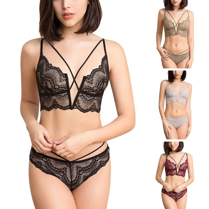 Women's Breathable Comfortable Soft Sexy Lingerie Deep V-Neck Solid Color Lace Thin No Steel Ring Bra + Underwear Set
Women's Breathable Comfortable Soft Sexy Lingerie Deep V-Neck Solid Color Lace Thin No Steel Ring Bra + Underwear Set