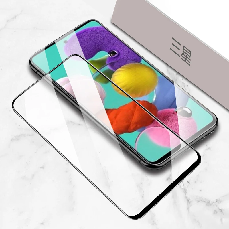 2 шт. закаленное стекло для Samsung A51 A71 A31 полное покрытие защита экрана Galaxy