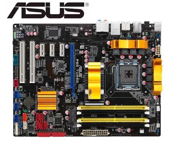 Материнская плата Asus P5Q Turbo для настольных ПК LGA 775 DDR2 USB2.0 16 Гб Core 2 Duo Quad P45