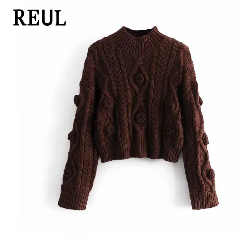 Women 2021 Fall Fashion REUL Sweater Oversized Knitted Sweater Vintage Half High Neck Long Sleeve Female Pullovers Chic Tops
Women 2021 Fall Fashion REUL Sweater Oversized Knitted Sweater Vintage Half High Neck Long Sleeve Female Pullovers Chic Tops