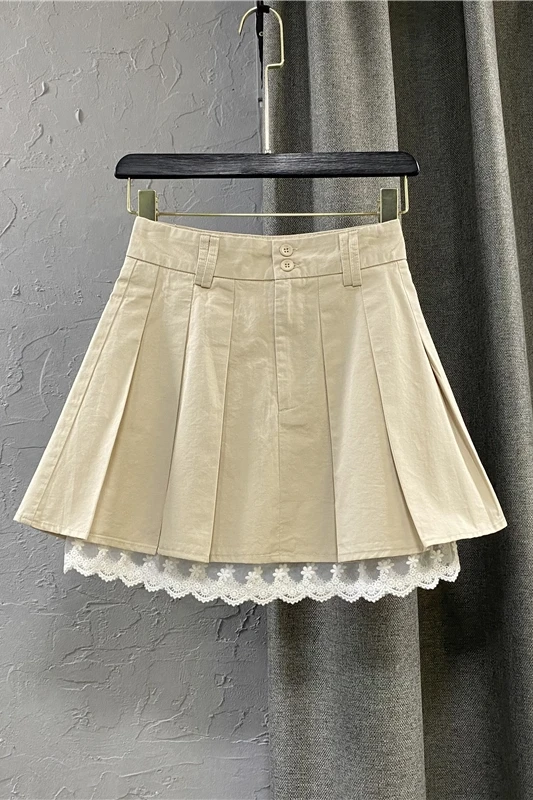 Pleated Lace Mini Denim Skirt Summer 2021 Korean Style Lace Stitching A Line Jean Skirt Female Plus Size High Waist Short Skirt
Pleated Lace Mini Denim Skirt Summer 2021 Korean Style Lace Stitching A Line Jean Skirt Female Plus Size High Waist Short Skirt