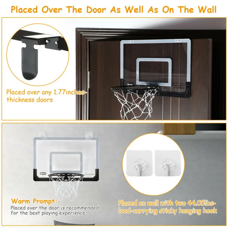 Mini Basketball Hoop System Kids Goal Over The Door Indoor Sports w/Ball Pump US
Mini Basketball Hoop System Kids Goal Over The Door Indoor Sports w/Ball Pump US