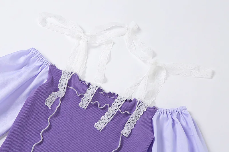 Fashion Spaghetti Strap Lace Dress Elegant Purple Patchwork Women Dress Spring Long Sleeve Slim Party Bodycon Mini Dress Female
Fashion Spaghetti Strap Lace Dress Elegant Purple Patchwork Women Dress Spring Long Sleeve Slim Party Bodycon Mini Dress Female