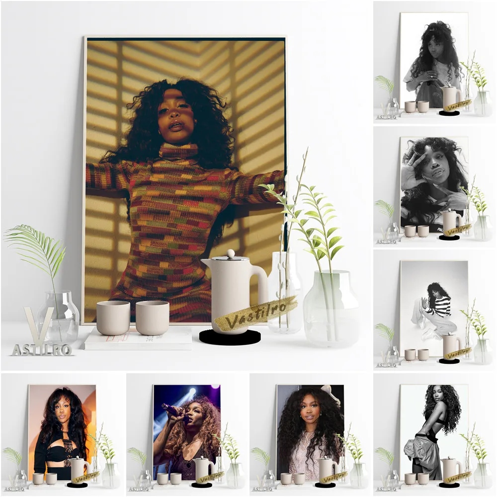 SZA Rap Music Singer Poster Hip Hop Rapper Star Photograph Black White Wall Stickers Bar Pub Club Prints Living Room Home Decor
SZA Rap Music Singer Poster Hip Hop Rapper Star Photograph Black White Wall Stickers Bar Pub Club Prints Living Room Home Decor