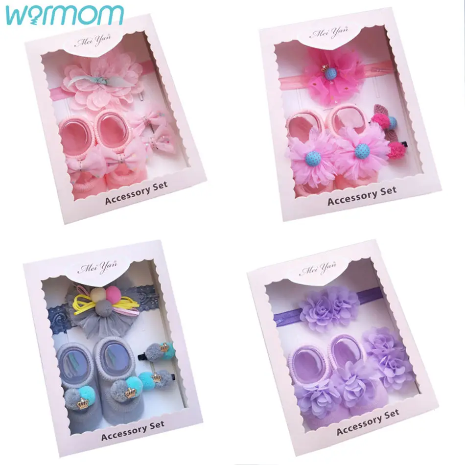 Warmom 3pcs/set Newborn Photography Props Baby Girl Headband Socks Set With Gift Box Baby Shower Gifts Infant Toddler Headwear
Warmom 3pcs/set Newborn Photography Props Baby Girl Headband Socks Set With Gift Box Baby Shower Gifts Infant Toddler Headwear
