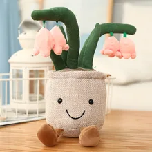 Simulation bluebell flower and cactus succulent plant plush stuffed toy soft book shelf decoration doll girl child gift