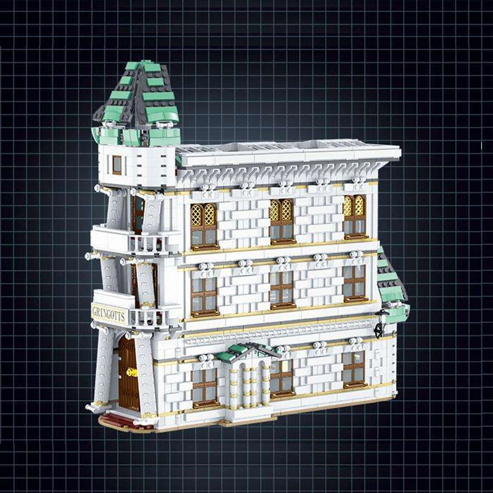 Ideas Creator Expert Street View House Diagon Alley Gringotts Bank 4185PCS Moc Modular Bricks Model Building Blocks Toys Gifts
Ideas Creator Expert Street View House Diagon Alley Gringotts Bank 4185PCS Moc Modular Bricks Model Building Blocks Toys Gifts