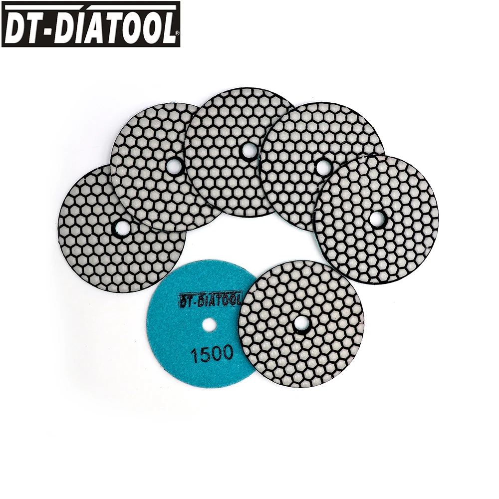 DT-DIATOOL 7pcs Dry Polishing Pad Flexible Resin 100mm Diamond Polishing Pads For Marble Concrete Floor Grinding Disc #800
DT-DIATOOL 7pcs Dry Polishing Pad Flexible Resin 100mm Diamond Polishing Pads For Marble Concrete Floor Grinding Disc #800