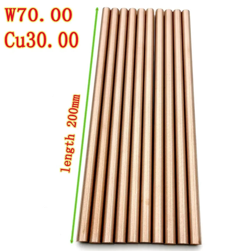 W70Cu30 Tungsten Copper Rod Electrode Copper Bar Put Electric Rod W70 Tungsten Copper Alloy Good Electric Spark Length 200mm 
W70Cu30 Tungsten Copper Rod Electrode Copper Bar Put Electric Rod W70 Tungsten Copper Alloy Good Electric Spark Length 200mm