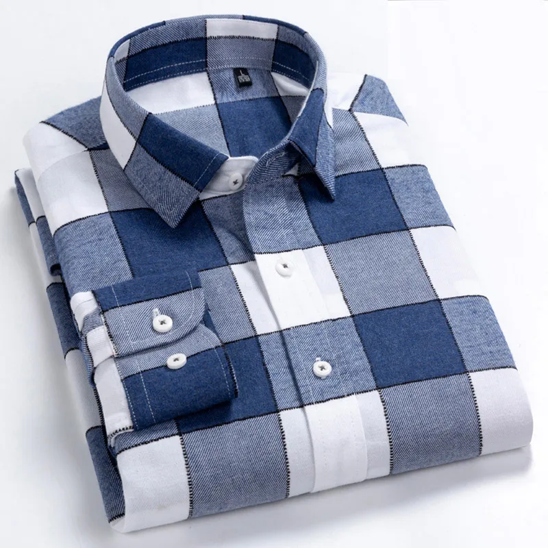 High Quality 100% Cotton long sleeves Plaid Shirts Flannel Autumn Warm Turn-down Collar Casual Comfortable Shirts Male Tops
High Quality 100% Cotton long sleeves Plaid Shirts Flannel Autumn Warm Turn-down Collar Casual Comfortable Shirts Male Tops