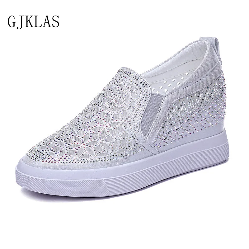 Crystal Platfrom Sneakers Wedges Shoes Women Mesh Breathable Casual Shoe Platforms Sneaker Sliver Black Woman Vulcanize Shoes
Crystal Platfrom Sneakers Wedges Shoes Women Mesh Breathable Casual Shoe Platforms Sneaker Sliver Black Woman Vulcanize Shoes