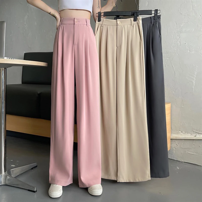 Suit Women 2022 Summer Korean Version Loose High Waist Wide Legs Thin Drape Mopping Pants Straight Casual Office Wear Trousers
Suit Women 2022 Summer Korean Version Loose High Waist Wide Legs Thin Drape Mopping Pants Straight Casual Office Wear Trousers