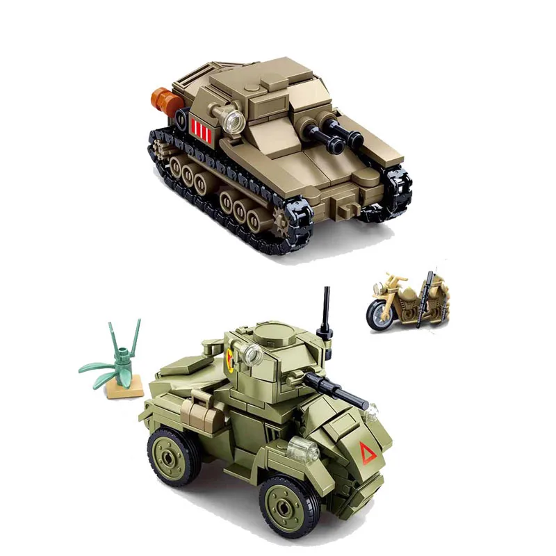 Military series World War II British Army CV33 ultralight tank MK2 armored vehicle soldier DIY Model Building Blocks Toys Gifts
Military series World War II British Army CV33 ultralight tank MK2 armored vehicle soldier DIY Model Building Blocks Toys Gifts
