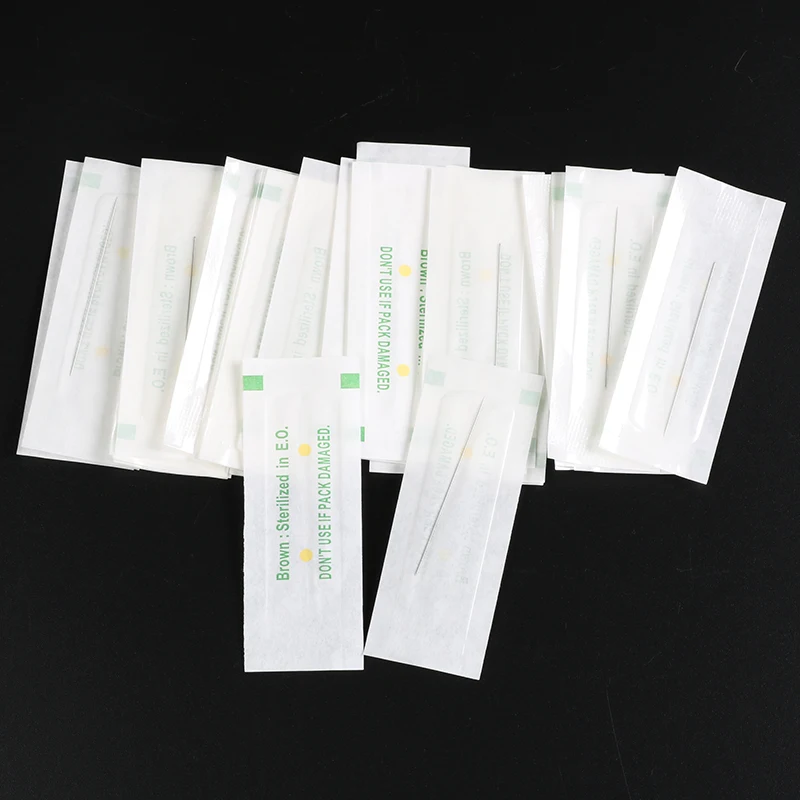 

Permanent Makeup Needles Disposable Sterilized 1RL Kit Tool 100Pcs Microblading Tattoo Eyebrow Liner Machine Round PMU 0.35*50mm