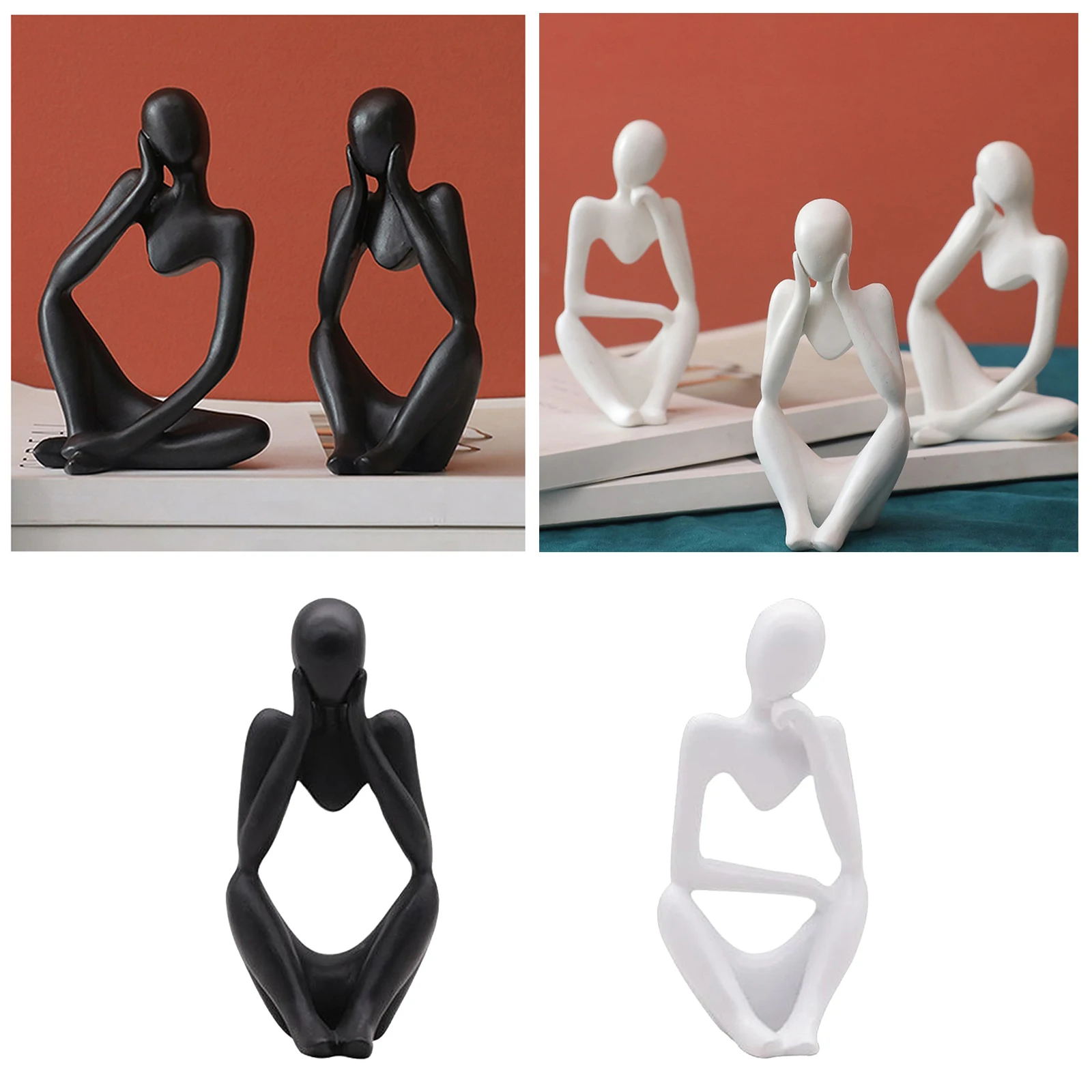 2pcs Thinker Sculpture Figurine Home Statues Modern Bookcase Ornaments 
2pcs Thinker Sculpture Figurine Home Statues Modern Bookcase Ornaments
