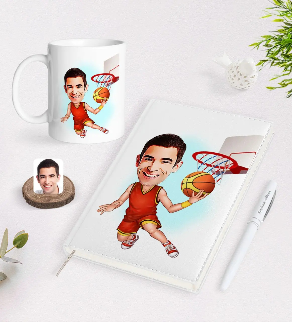 Персонализированный мужской баскетбольный плеер, карикатура 2021, органайзер, ручка и кружка Seti-1 
Персонализированный мужской баскетбольный плеер, карикатура 2021, органайзер, ручка и кружка Seti-1