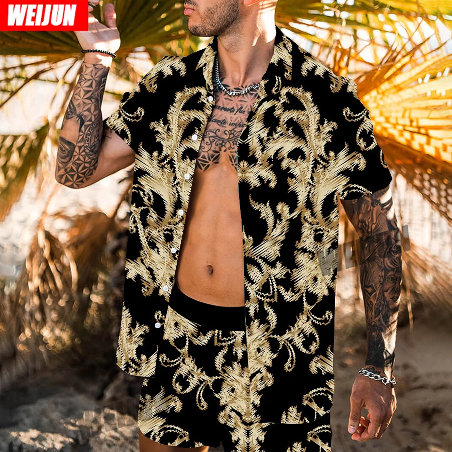 Fashion Beach Suit Hawaiian Coconut Print Short Sleeve Shirt Men's Beach Print Shorts Men's Daily Beach Two-piece Set
Fashion Beach Suit Hawaiian Coconut Print Short Sleeve Shirt Men's Beach Print Shorts Men's Daily Beach Two-piece Set