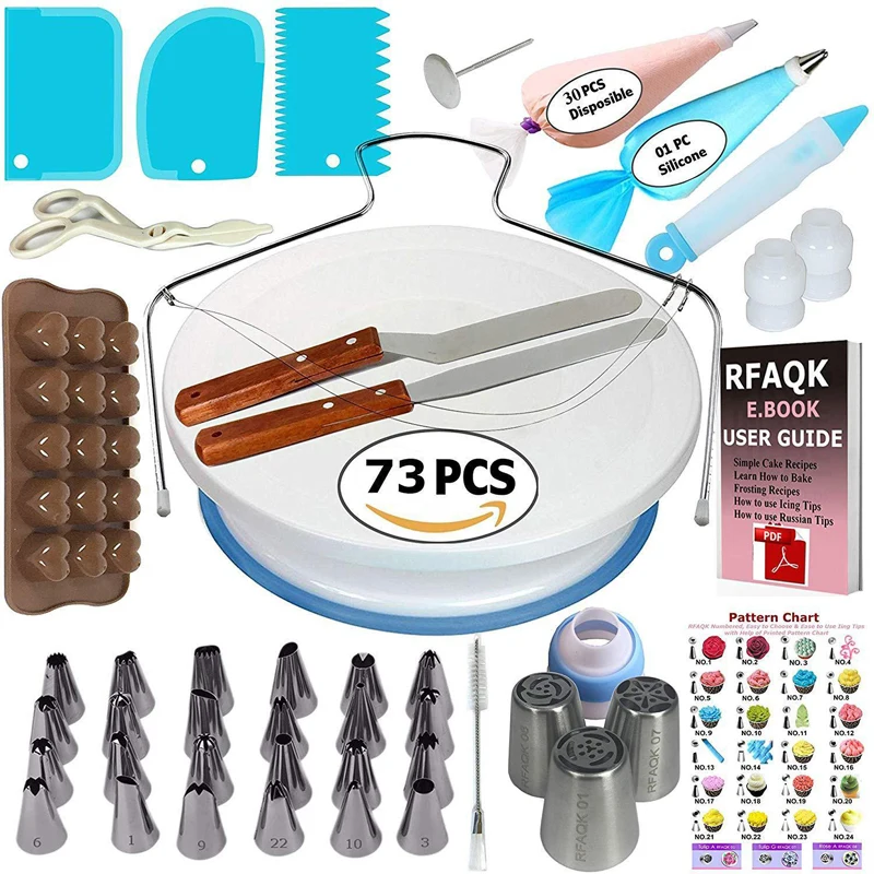 Meibum 73Pcs Pastry Cake Decorating Tools Nozzles Converter Baking Tip Sets Confectionery Nozzle Cream Bag Stainless Icing Tips
Meibum 73Pcs Pastry Cake Decorating Tools Nozzles Converter Baking Tip Sets Confectionery Nozzle Cream Bag Stainless Icing Tips