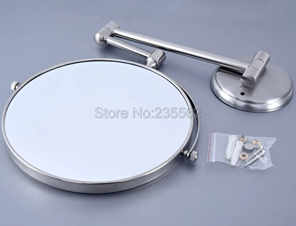 Brushed Nickel Folding Dual Arm Extend Bathroom Makeup mirrors 1:1 and 1:3 magnifier Cosmetic Bathroom Wall Mirror Lba636
Brushed Nickel Folding Dual Arm Extend Bathroom Makeup mirrors 1:1 and 1:3 magnifier Cosmetic Bathroom Wall Mirror Lba636