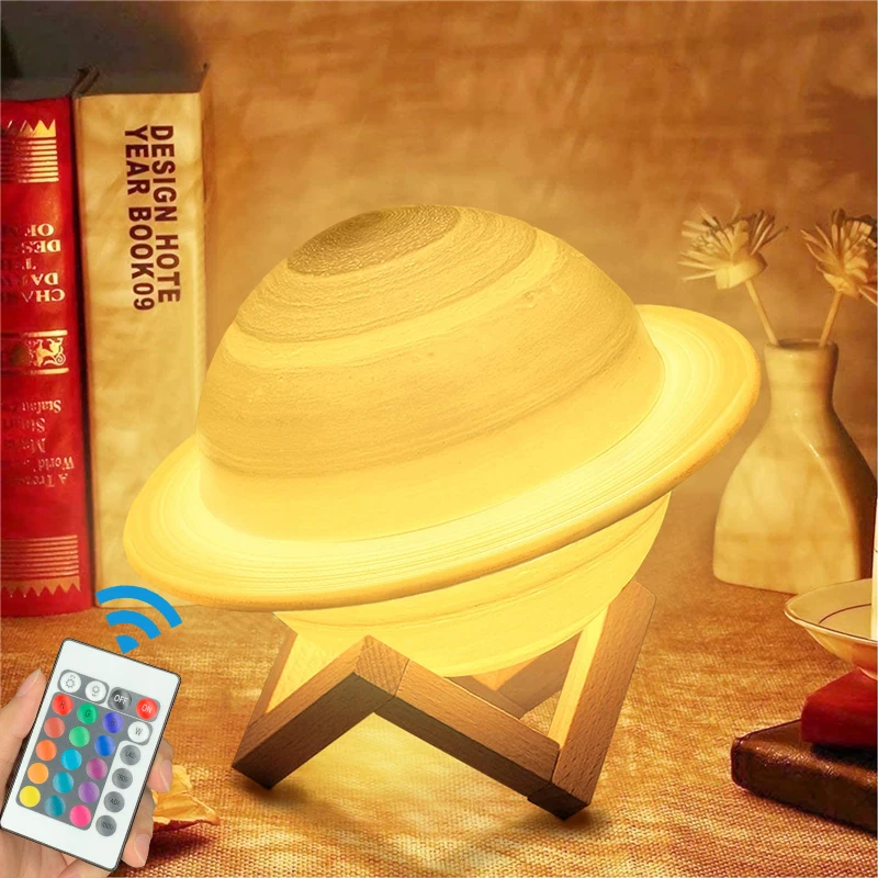 Saturn Light Moon Night Lamp 16 Colors LED 3D Print Decor USB Rechargeable Remote Touch Control Night Light for Kids Room Decor
Saturn Light Moon Night Lamp 16 Colors LED 3D Print Decor USB Rechargeable Remote Touch Control Night Light for Kids Room Decor