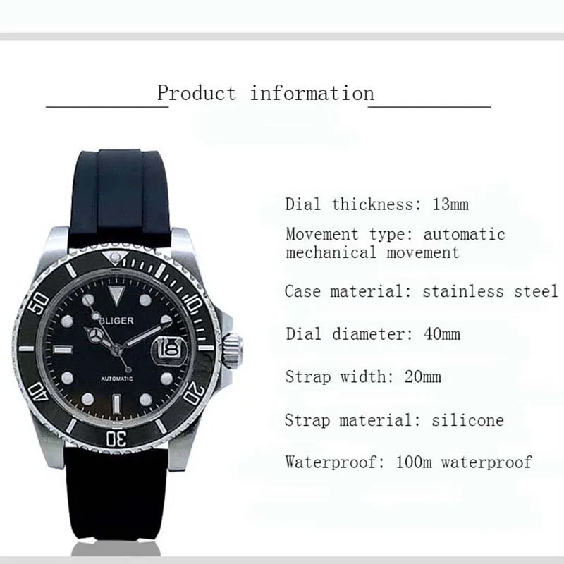 Mens Mechanical Watch Orologio Uomo Design Automatic Watches Relojes Para Hombre Day Date Watch Diving Sports Watch Clocks
Mens Mechanical Watch Orologio Uomo Design Automatic Watches Relojes Para Hombre Day Date Watch Diving Sports Watch Clocks