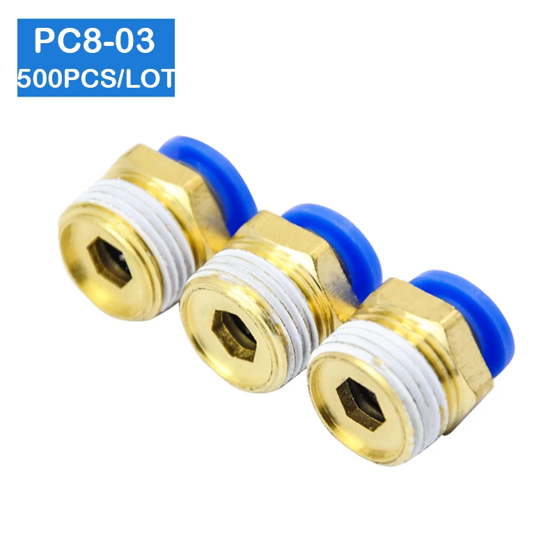 High Quality 500pcs a lot BSPT PC8-03, 8mm to 3/8' Pneumatic Connectors male straight one-touch fittings
High Quality 500pcs a lot BSPT PC8-03, 8mm to 3/8' Pneumatic Connectors male straight one-touch fittings
