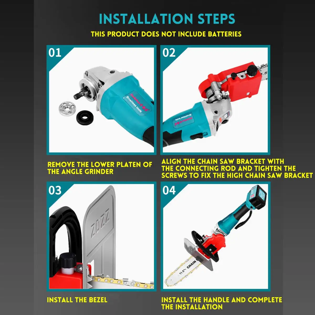 11.5 inch 2 in 1 Electric Chainsaw 125mm Angle Grinder 10000rpm Multifunction Woodworking Cutting Chainsaw Bracket
11.5 inch 2 in 1 Electric Chainsaw 125mm Angle Grinder 10000rpm Multifunction Woodworking Cutting Chainsaw Bracket
