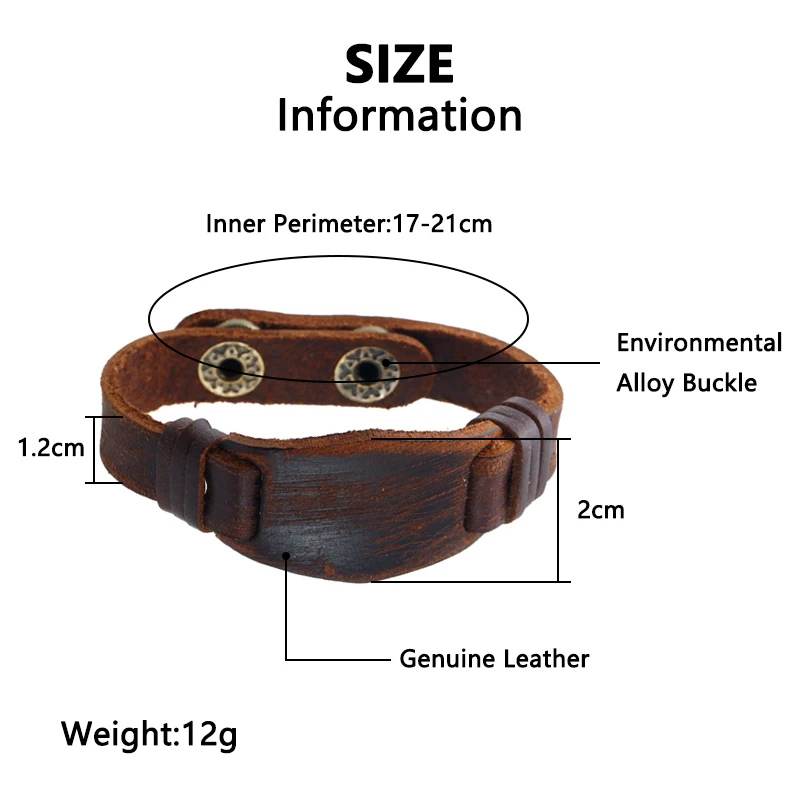 Vintage Leather Bracelet Fashion Punk Genuine Leather Men's Bracelet Valentine's day Male Jewelry Gift
Vintage Leather Bracelet Fashion Punk Genuine Leather Men's Bracelet Valentine's day Male Jewelry Gift