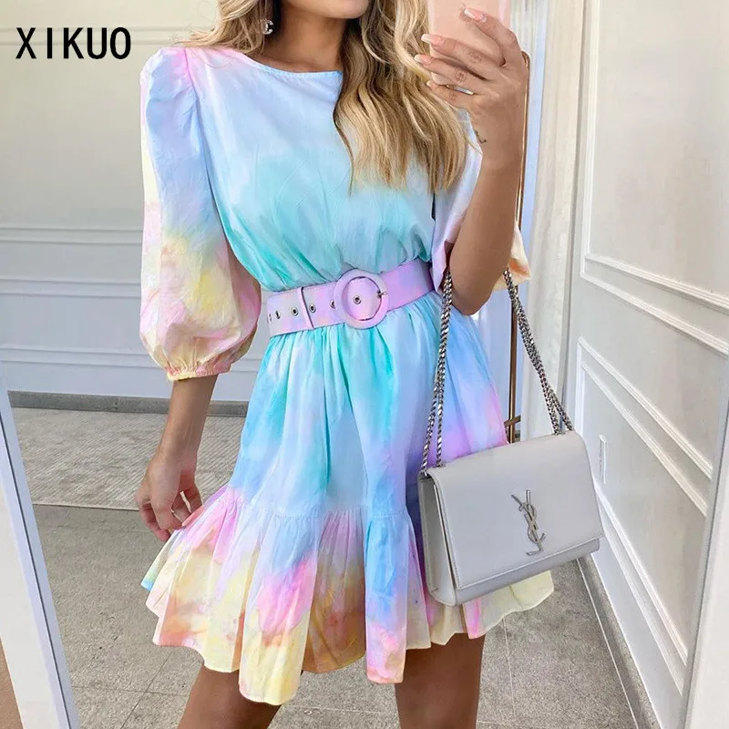 2021 Spring and Summer New Fashion Tie-dye Holiday Style Ruffled Waist Slimming Printed Dress FC1000
2021 Spring and Summer New Fashion Tie-dye Holiday Style Ruffled Waist Slimming Printed Dress FC1000