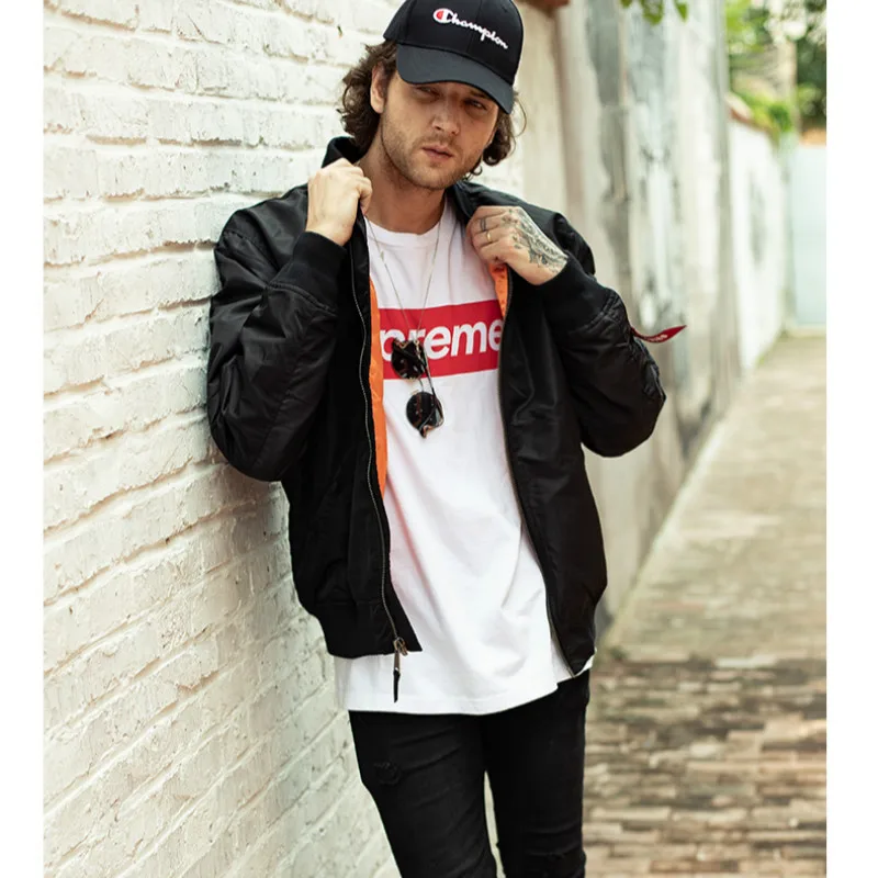 SMN Flight Jacket Black Men's Spring Autumn Bomer Air Force Pilot Jacket Thin Coats Solid Color Casual Outwear Clothing
SMN Flight Jacket Black Men's Spring Autumn Bomer Air Force Pilot Jacket Thin Coats Solid Color Casual Outwear Clothing