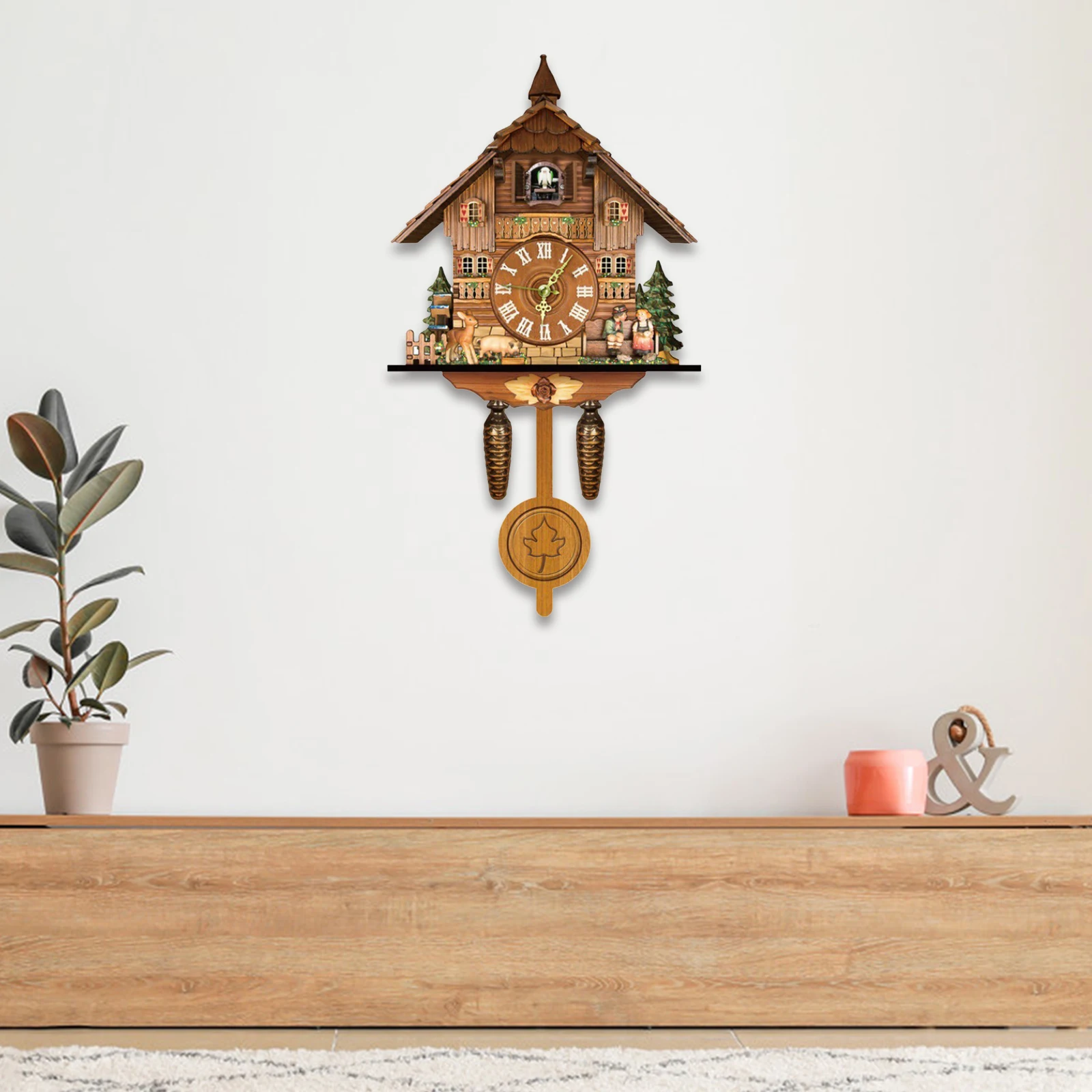 Large Wooden Sound of Cuckoo Clock Living Room Wall Clock Alarm Clock Watch Retro German Black Forest Decor Home Day Time Alarm
Large Wooden Sound of Cuckoo Clock Living Room Wall Clock Alarm Clock Watch Retro German Black Forest Decor Home Day Time Alarm