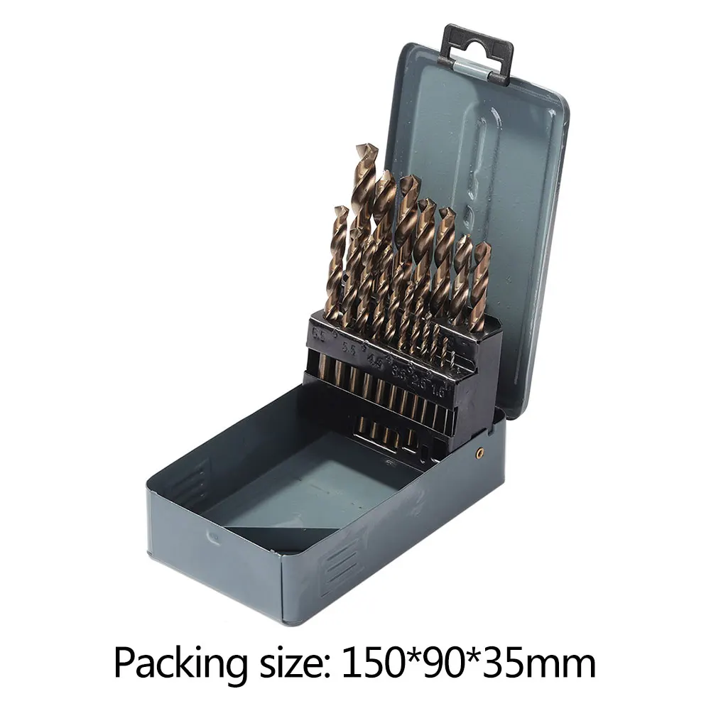 19pcs HSS Twist Drill Bit Set HSS Straight Shank Cobalt Drill Bit for Stainless Steel Wood Metal Drilling Hole Cutter Power Tool
19pcs HSS Twist Drill Bit Set HSS Straight Shank Cobalt Drill Bit for Stainless Steel Wood Metal Drilling Hole Cutter Power Tool