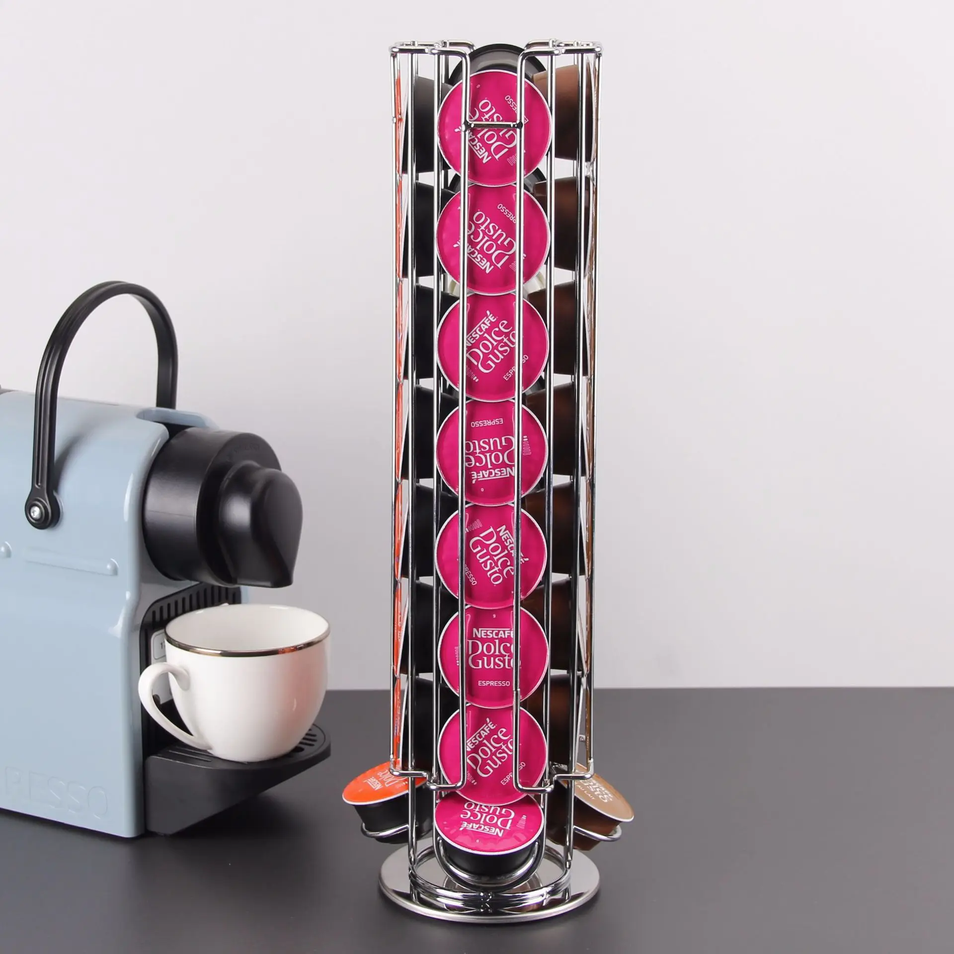 Rotating Metal Coffee Capsule Holder Creative Minimalism Coffee Capsule Holder Storage Rack Porta Cialde Caffe Coffeeware DF50CF
Rotating Metal Coffee Capsule Holder Creative Minimalism Coffee Capsule Holder Storage Rack Porta Cialde Caffe Coffeeware DF50CF