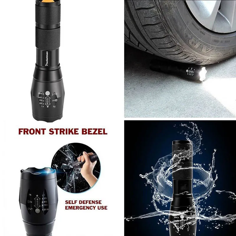Hot T6 Glareing Flashlight Black Portable Outdoor Water Resistant Torch Light BJStore
Hot T6 Glareing Flashlight Black Portable Outdoor Water Resistant Torch Light BJStore