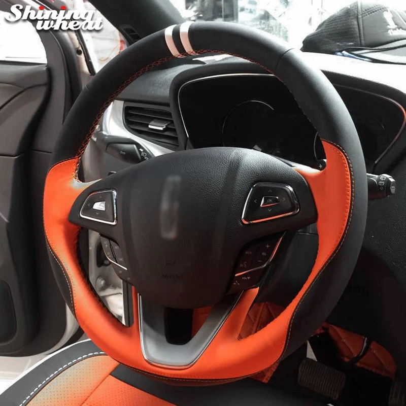 Hand Sew Black Orange leather Steering Wheel Cover for Lincoln mkx mkc mkz 2013-2019
Hand Sew Black Orange leather Steering Wheel Cover for Lincoln mkx mkc mkz 2013-2019