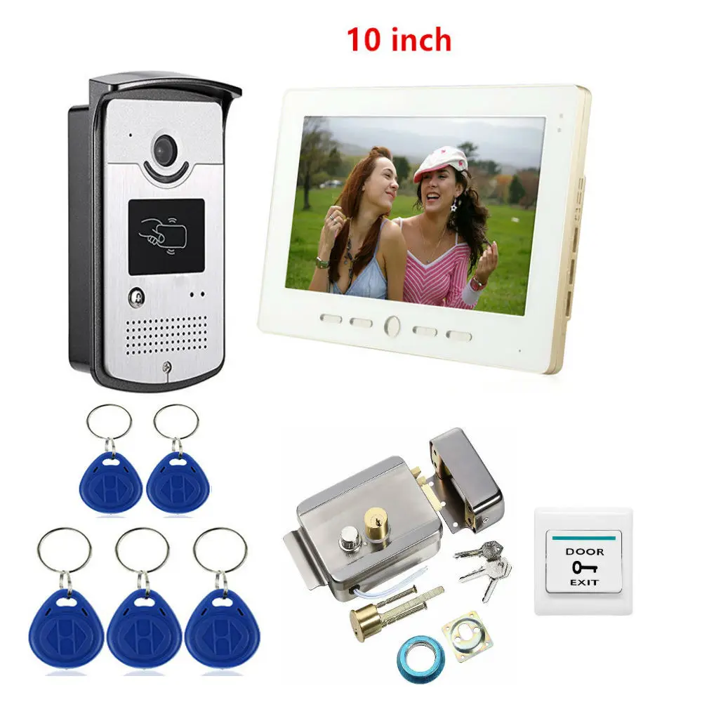 10/ 7'' Color Video Intercom RFID Camera with 1 Monitor Video Door Phone 500 user for Apartments with Metal Electric Lock
10/ 7'' Color Video Intercom RFID Camera with 1 Monitor Video Door Phone 500 user for Apartments with Metal Electric Lock