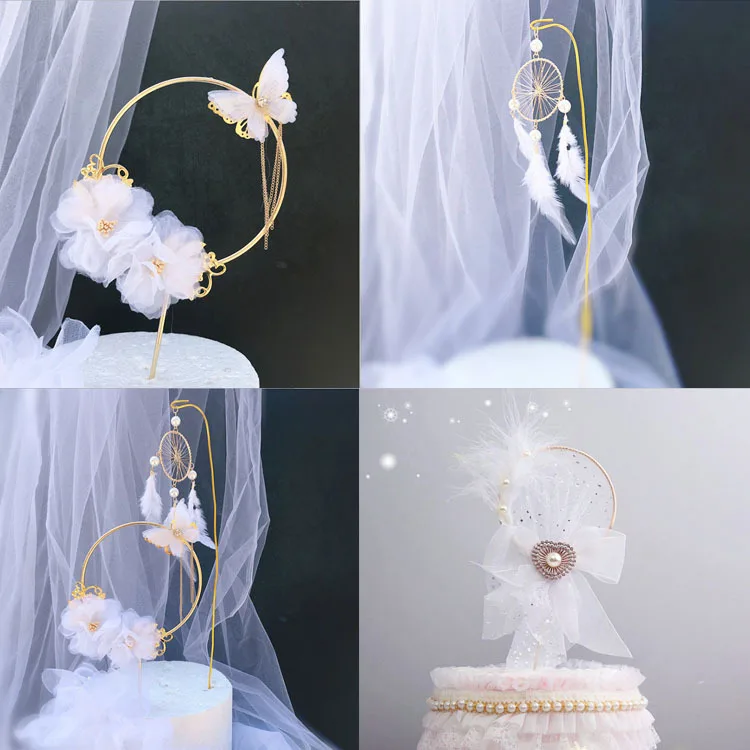 Creative Cake Insert Metal Iron Ring Simulation Flower Gauze Feather Iron Decoration Birthday Party Supplies
Creative Cake Insert Metal Iron Ring Simulation Flower Gauze Feather Iron Decoration Birthday Party Supplies