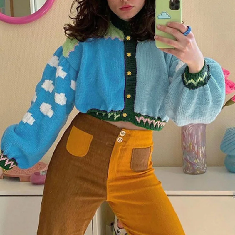 Print Knitted Cardigan Casual Fashion Long Sleeve Open Navel Y2k Cardigans Autumn Winter 2021 Button O Neck Loose Women Cardigan
Print Knitted Cardigan Casual Fashion Long Sleeve Open Navel Y2k Cardigans Autumn Winter 2021 Button O Neck Loose Women Cardigan