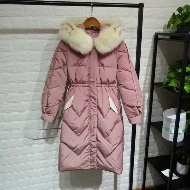 Big fur collar down jacket women's mid-length long-term off-season 2019 winter fox big fur collar white duck down slim slimming
Big fur collar down jacket women's mid-length long-term off-season 2019 winter fox big fur collar white duck down slim slimming