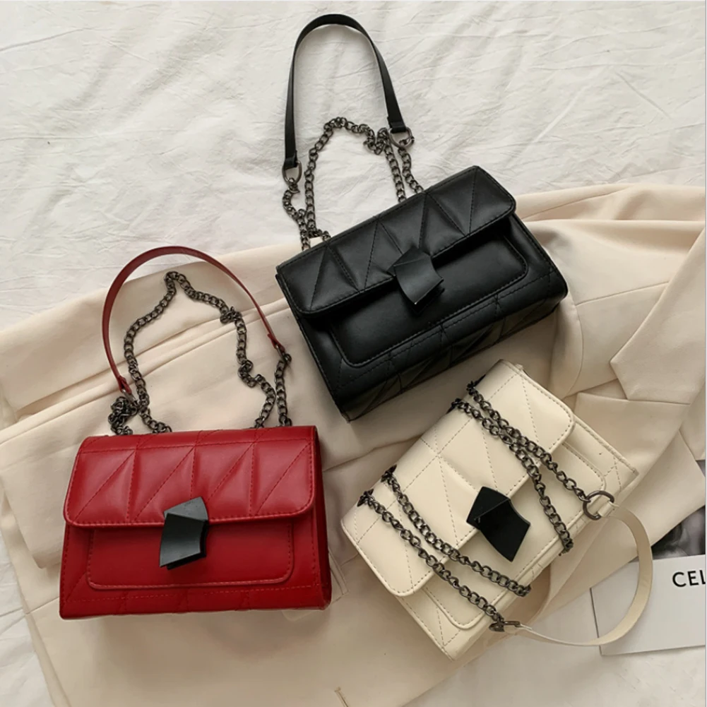Fashion Solid Color Women's Shoulder Messenger Bag Causal Lattice Pattern Flap Travel Crossbody Handbags Portable Chain Purses
Fashion Solid Color Women's Shoulder Messenger Bag Causal Lattice Pattern Flap Travel Crossbody Handbags Portable Chain Purses