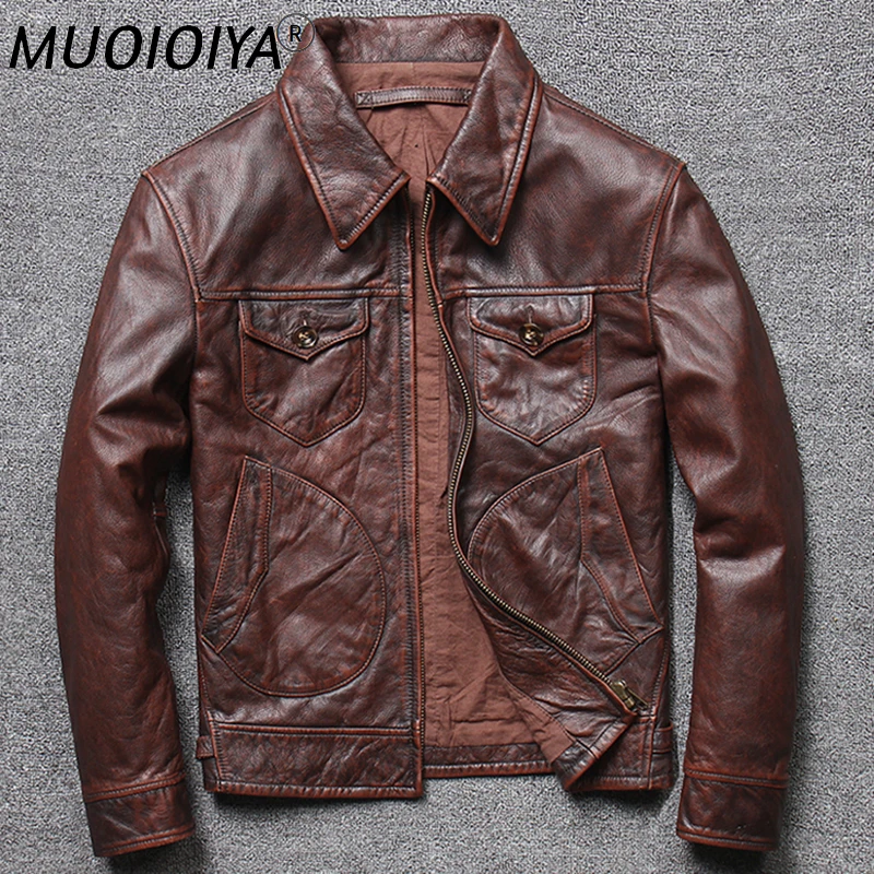 2021 Men's Genuine Leather Jacket Retro Brown Casual Style Large Size 4XL Cowhide Spring Autumn Jacket
2021 Men's Genuine Leather Jacket Retro Brown Casual Style Large Size 4XL Cowhide Spring Autumn Jacket