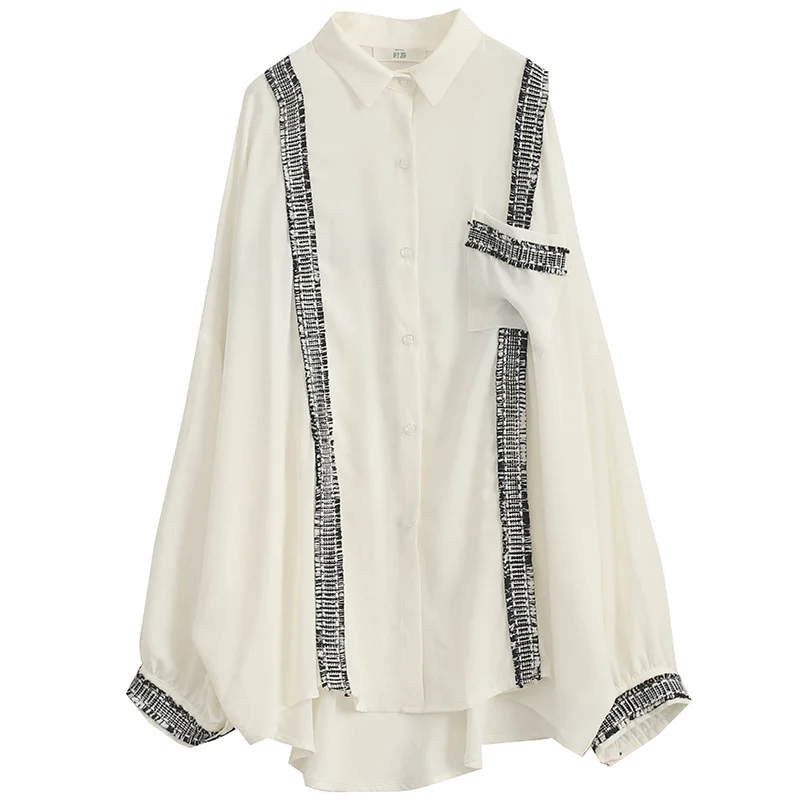 Chiffon Top Women's early autumn irregular loose long sleeve fashionable foreign style shirt
Chiffon Top Women's early autumn irregular loose long sleeve fashionable foreign style shirt