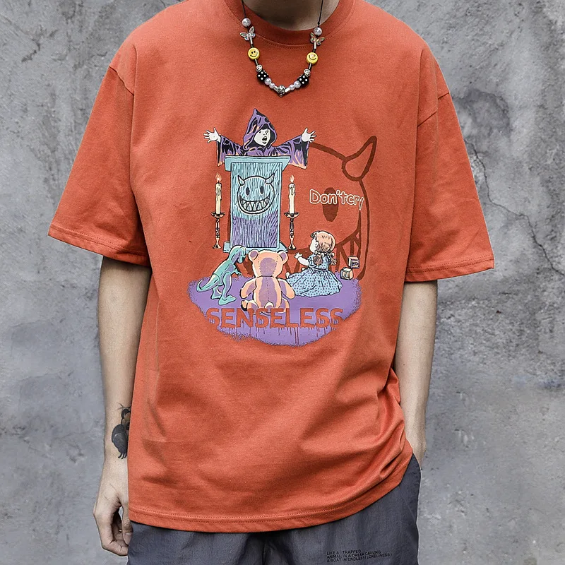 Harajuku Cartoon Little Devil Print Tees Shirts 100% Cotton Streetwear Mens Casual Short Sleeve Tshirts Summer Fashion Tops Male
Harajuku Cartoon Little Devil Print Tees Shirts 100% Cotton Streetwear Mens Casual Short Sleeve Tshirts Summer Fashion Tops Male