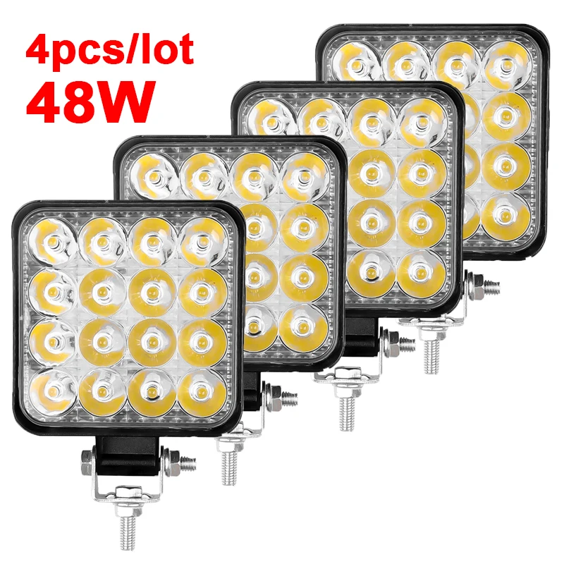 4pcs Car LED Bar Worklight 48W 12V Offroad Work Light Fog Lamp 16 LED Tractor Headlight Bulbs Spotlight for Truck ATV
4pcs Car LED Bar Worklight 48W 12V Offroad Work Light Fog Lamp 16 LED Tractor Headlight Bulbs Spotlight for Truck ATV